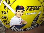 Ted Williams Root Beer Baseball Thermometer Sign 12