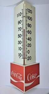 1970s Coca Cola Triangle Advertising Thermometer 15”