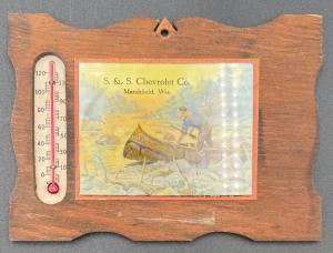 Vintage S & S Chevrolet Western Advertising Thermometer