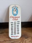 1950s Clicquot Club Soda Metal Thermometer Sign