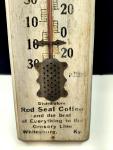 Vintage Lewis Wholesale Grocers Wooden Thermometer