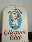 1950s Clicquot Club Soda Metal Thermometer Sign