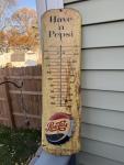 1957 Pepsi Cola Advertising Thermometer Sign