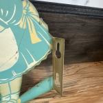 Vintage Metal Weather Girl Advertising Thermometer 6"x7