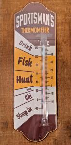 Vintage Open Road Brands Sportsman's Metal Thermometer