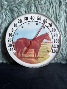 Vintage Ohio Thermometer 12" Horse Lovers Dial