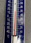 Vintage 12” Mobil Porcelain Thermometer Sign