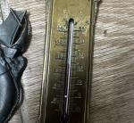 Set of 2 Antique Victorian Brass Thermometer Holders