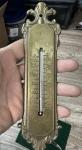 Set of 2 Antique Victorian Brass Thermometer Holders