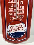 Vintage PEPSI COLA Metal Wall Thermometer Sign