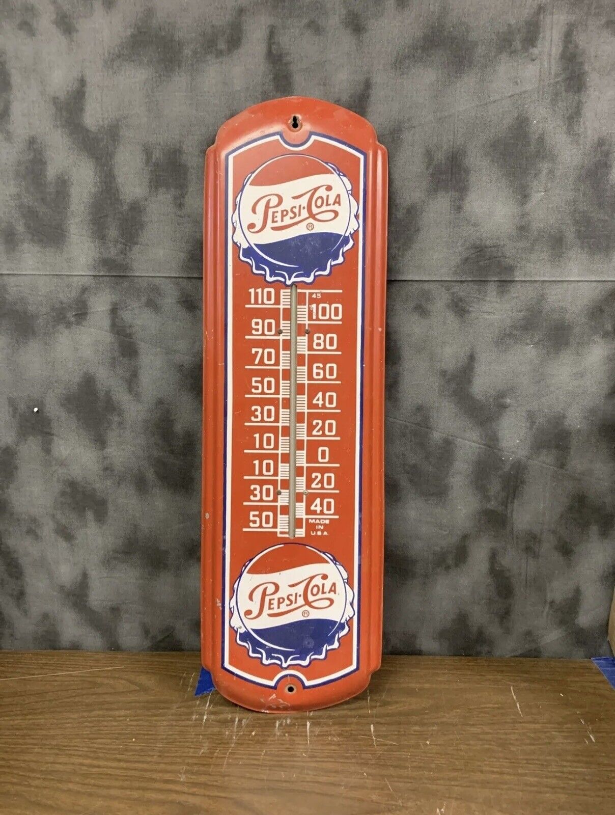 Large Pepsi Cola Advertising Thermometer