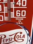 Vintage PEPSI COLA Metal Wall Thermometer Sign
