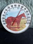 Vintage Ohio Thermometer 12" Horse Lovers Dial
