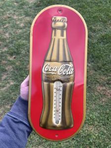 Coca-Cola Vintage Tin Thermometer Sign