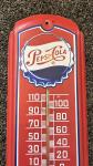 Vintage Pepsi Cola Metal Wall Thermometer 27x8