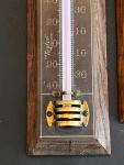 Vintage Taylor Wood & Brass Wall Thermometers Pair