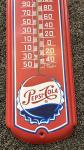 Vintage Pepsi Cola Metal Wall Thermometer 27x8