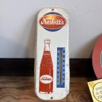 Nesbitt’s Vintage Soda Tin Thermometer Sign 16"x6
