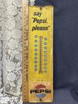 Pepsi Cola Bottle Cap Vintage Thermometer 26.9”