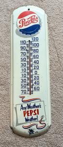 Vintage Pepsi-Cola "Any Weather" Thermometer