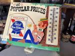 1960s Pabst Beer Fishing Thermometer Sign