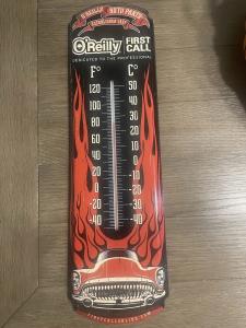 O'Reilly Auto Parts Vintage Thermometer Tin Sign