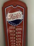 Red Vintage Pepsi Cola Bottle Cap Thermometer
