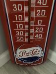Red Vintage Pepsi Cola Bottle Cap Thermometer