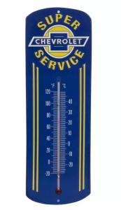 Chevrolet Super Service Vintage Metal Thermometer 12x4