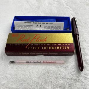 Vintage 50s Red Flash B-D Thermometer in Box