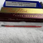 Vintage 50s Red Flash B-D Thermometer in Box