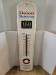 Delco Batteries Vintage Thermometer Sign for Gas Stations