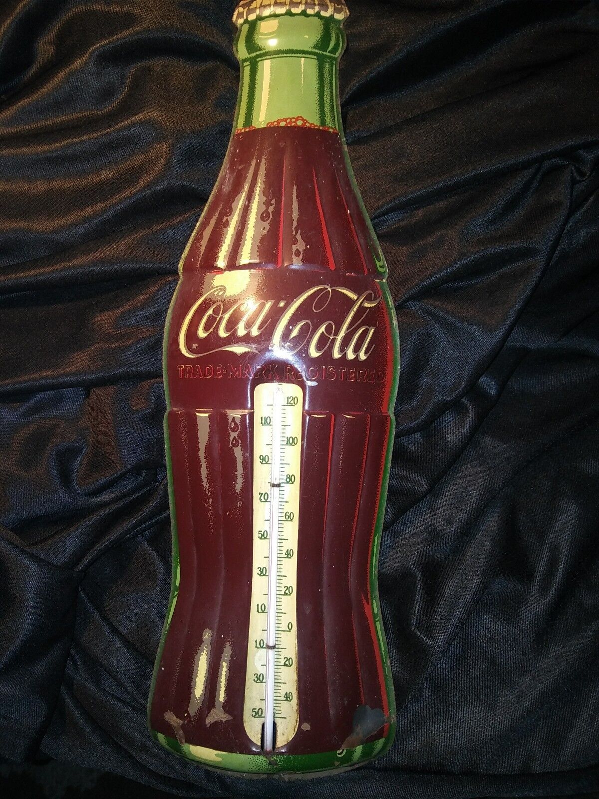 COCA COLA VINTAGE TIN THERMOMETER ROBERTSON SIGN