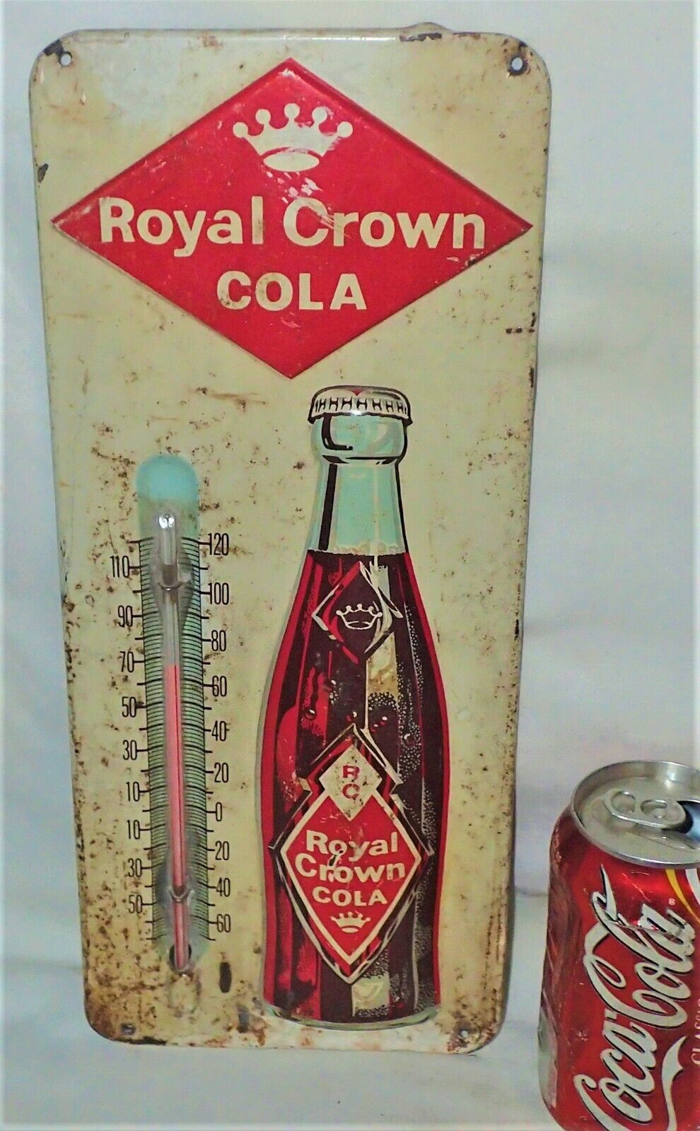 USA Royal Crown Soda Antique Glass Thermometer
