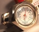Vintage Nut & Bolt Chrome Desk Thermometer