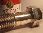 Vintage Nut & Bolt Chrome Desk Thermometer