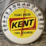 70s Kent Feeds Vintage Iowa Metal Thermometer