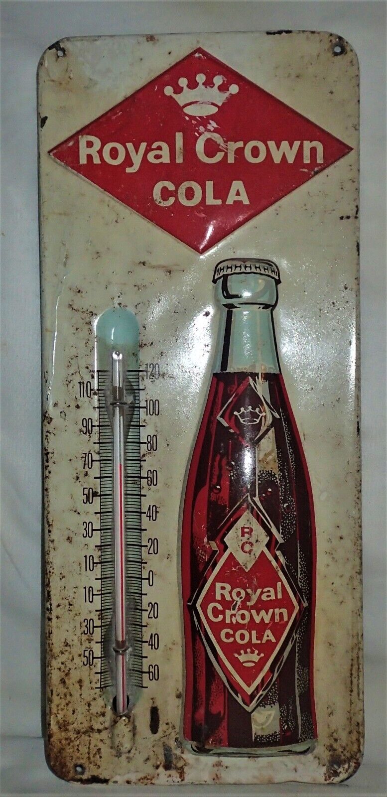 USA Royal Crown Soda Antique Glass Thermometer