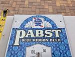 Pabst Blue Ribbon Beer Vintage Metal Thermometer 20.5