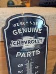 Chevrolet Parts Metal Thermometer - Vintage Ad