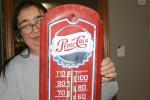 Vintage 1950's Pepsi Cola Metal Thermometer Sign