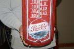 Vintage 1950's Pepsi Cola Metal Thermometer Sign