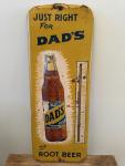 Vintage Dad's Root Beer Metal Thermometer Sign
