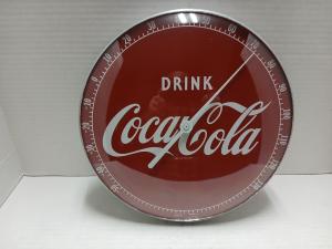 Coca-Cola 12 Inch Round Glass Thermometer Vintage