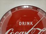 Coca-Cola 12 Inch Round Glass Thermometer Vintage