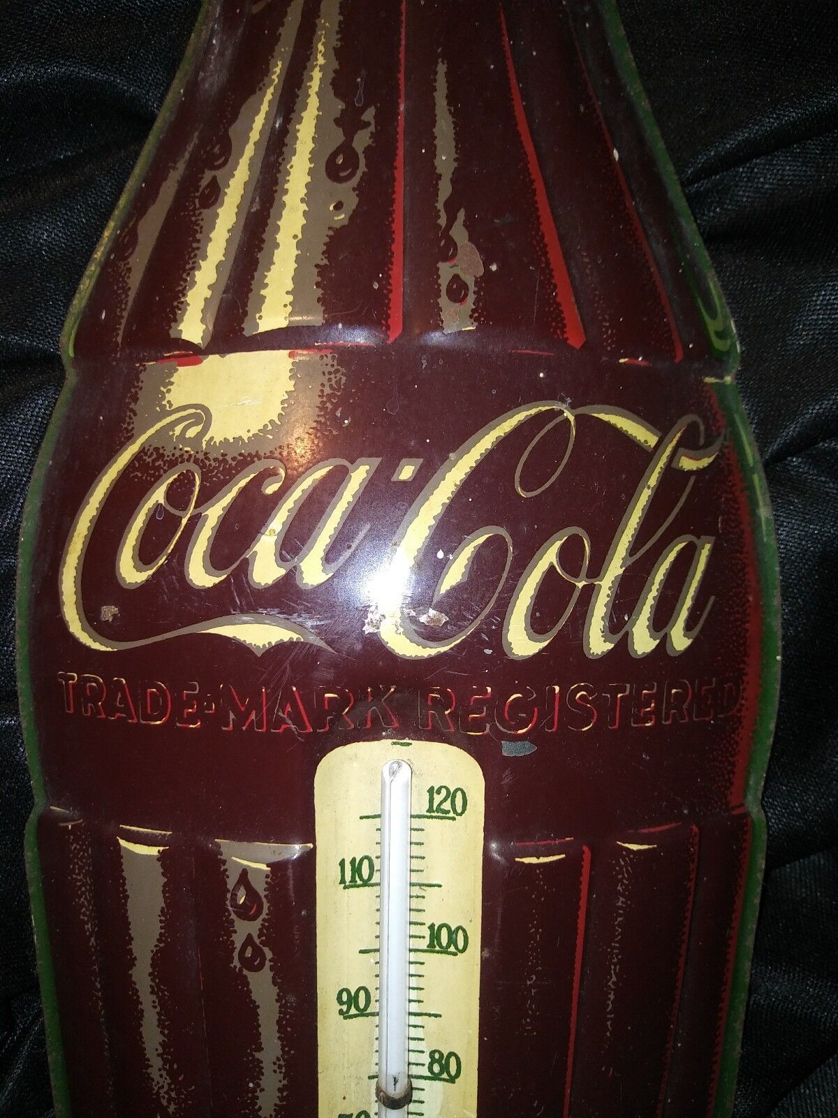 COCA COLA VINTAGE TIN THERMOMETER ROBERTSON SIGN
