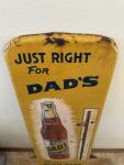 Vintage Dad's Root Beer Metal Thermometer Sign
