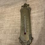 Victorian Art Nouveau Cast Brass Thermometer