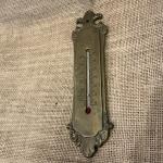 Victorian Art Nouveau Cast Brass Thermometer