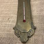 Victorian Art Nouveau Cast Brass Thermometer